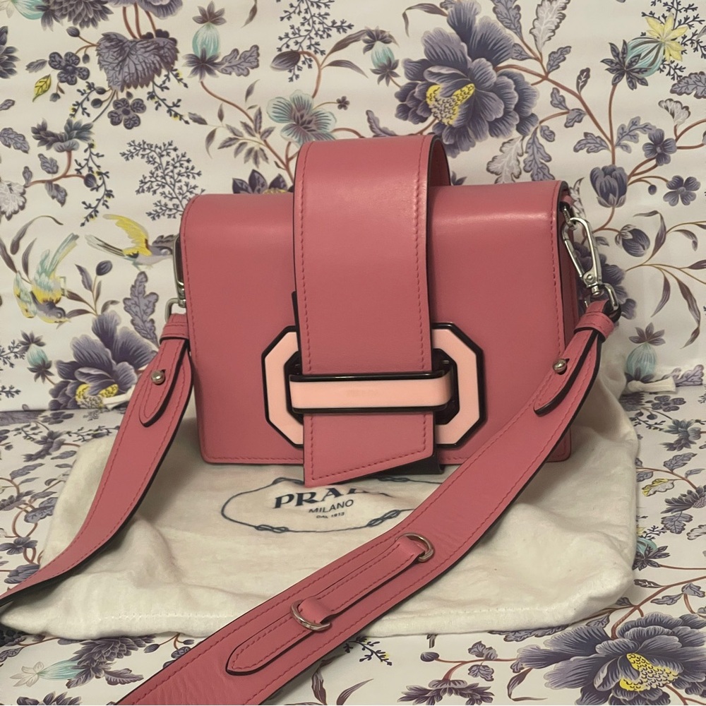 Prada Pink Plex Ribbon Crossbody Bag Authentic